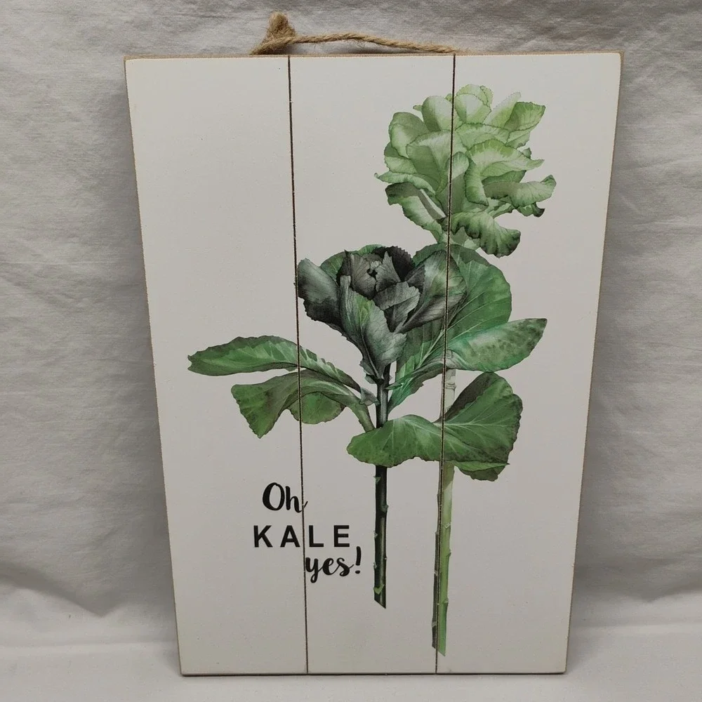 Simply Spring‎ Wood Wall Decor Heather Myers Gardening Humor 4pc Set Oh Kale Yes
